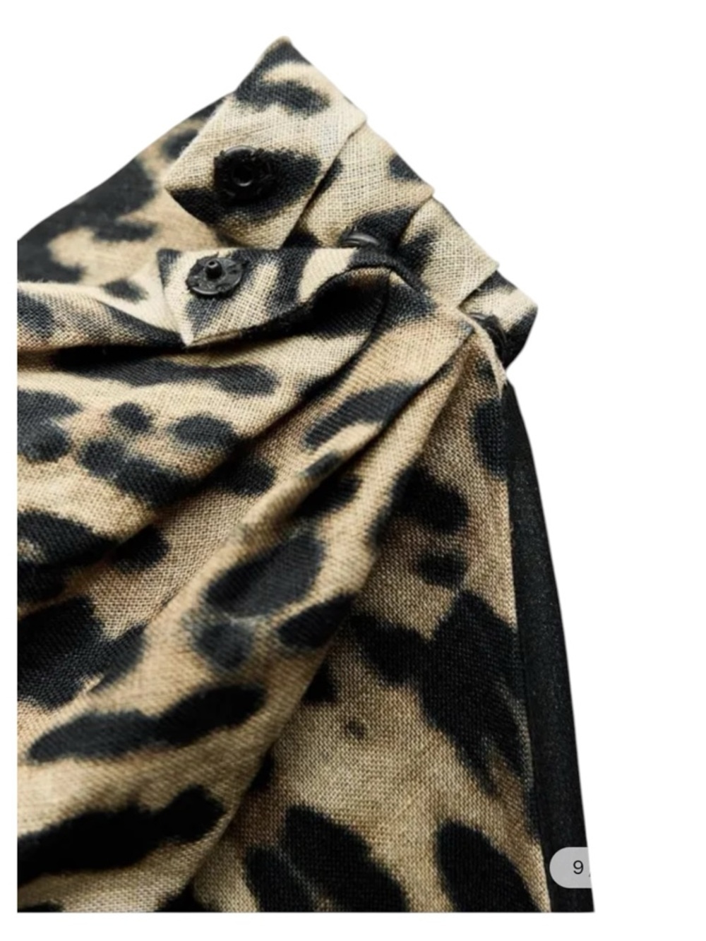 ZARA Linen Leopard Print Halter Dress Size L Open Back Mini - Picture 4 of 12